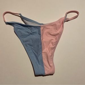 Pink and blue high waisted bikini bottoms from Shein
